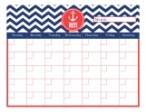 Preppy Anchor Monthly Calendar Pad